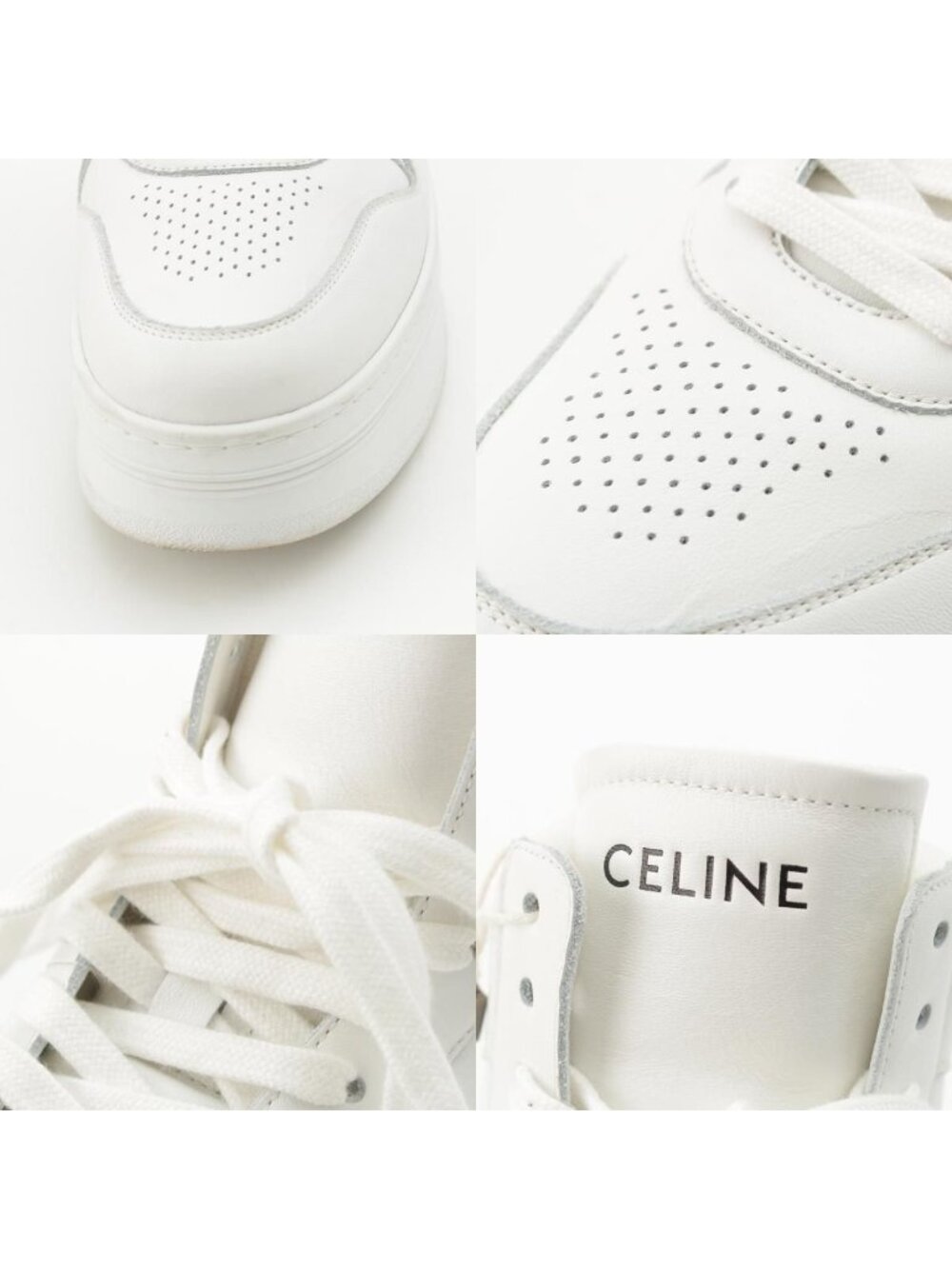 Celine Platform High Cut Sneakers Shoes White - Picture 8 of 10